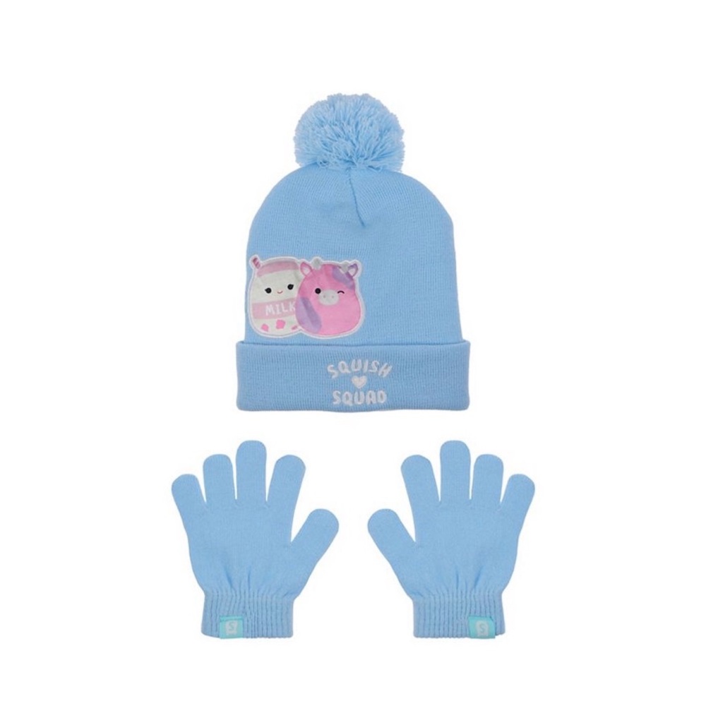 Squishmallows Blue Kids Hat with Pink Accents